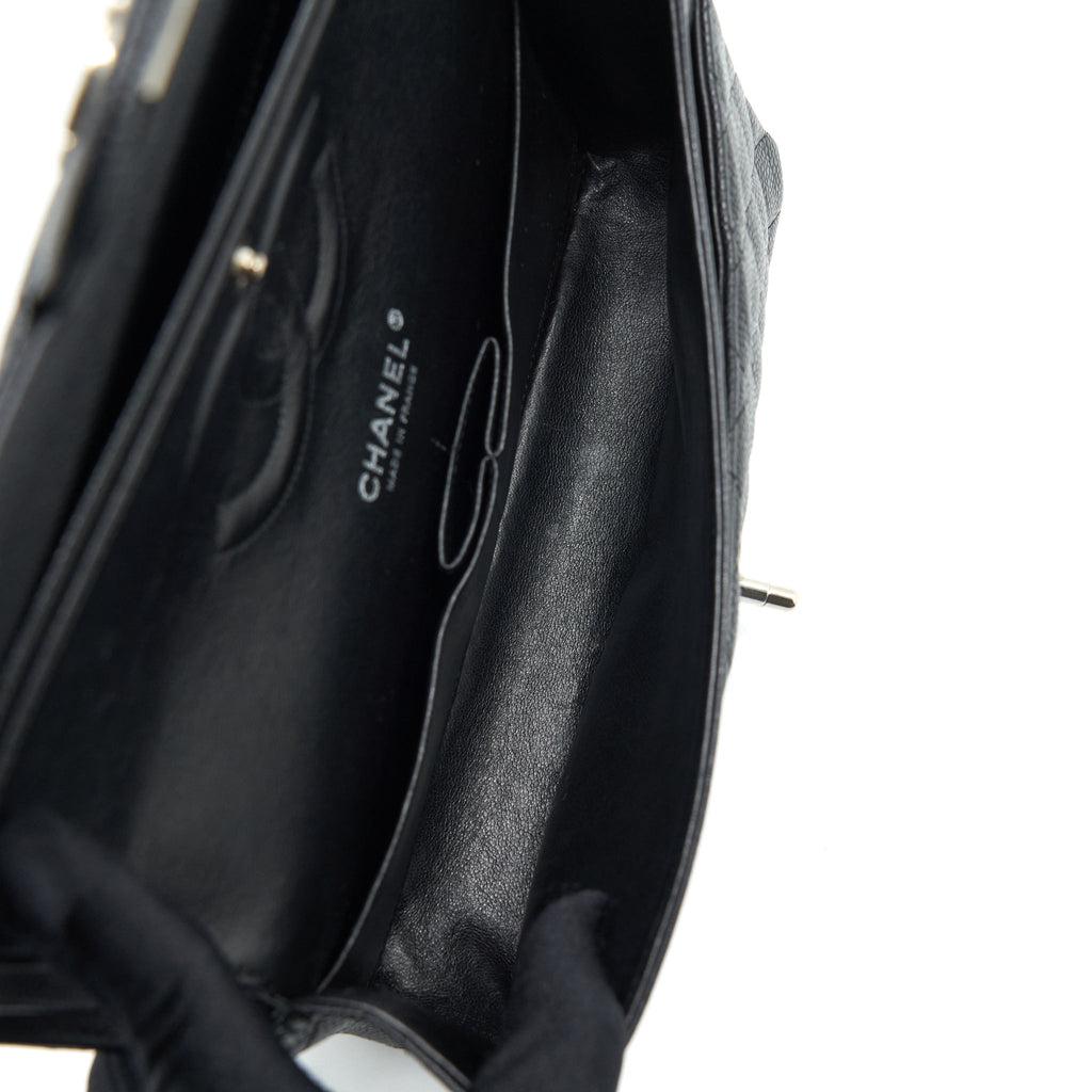 CHANEL MEDIUM CLASSIC FLAP BAG CAVIAR BLACK SHW