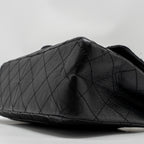 CHANEL MAXI 2.55 REISSUE DOUBLE FLAP BAG AGED CALFSKIN BLACK GHW