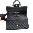 CHANEL MEDIUM CLASSIC FLAP BAG CAVIAR BLACK SHW