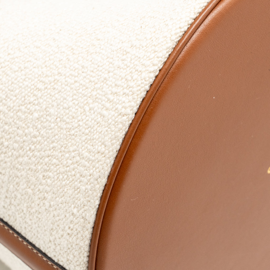 Celine 16 Bucket Bag Canvas / Leather Natural / Tan GHW