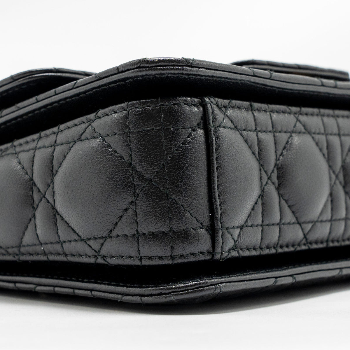 DIOR SMALL DIOR JOLIE TOP HANDLE BAG CANNAGE CALFSKIN BLACK GHW