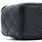 CHANEL PEARL CRUSH LONG VANITY LAMBSKIN BLACK GHW (MICROCHIP)