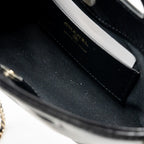 CHANEL MINI 31 CLUTCH WITH CHAIN SHINY LAMBSKIN BLACK LGHW (MICROCHIP)