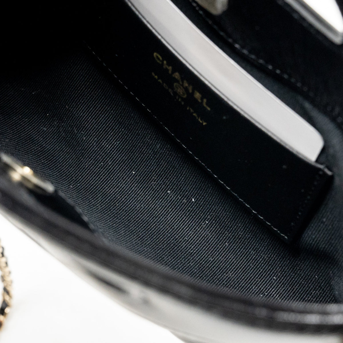 CHANEL MINI 31 CLUTCH WITH CHAIN SHINY LAMBSKIN BLACK LGHW (MICROCHIP)