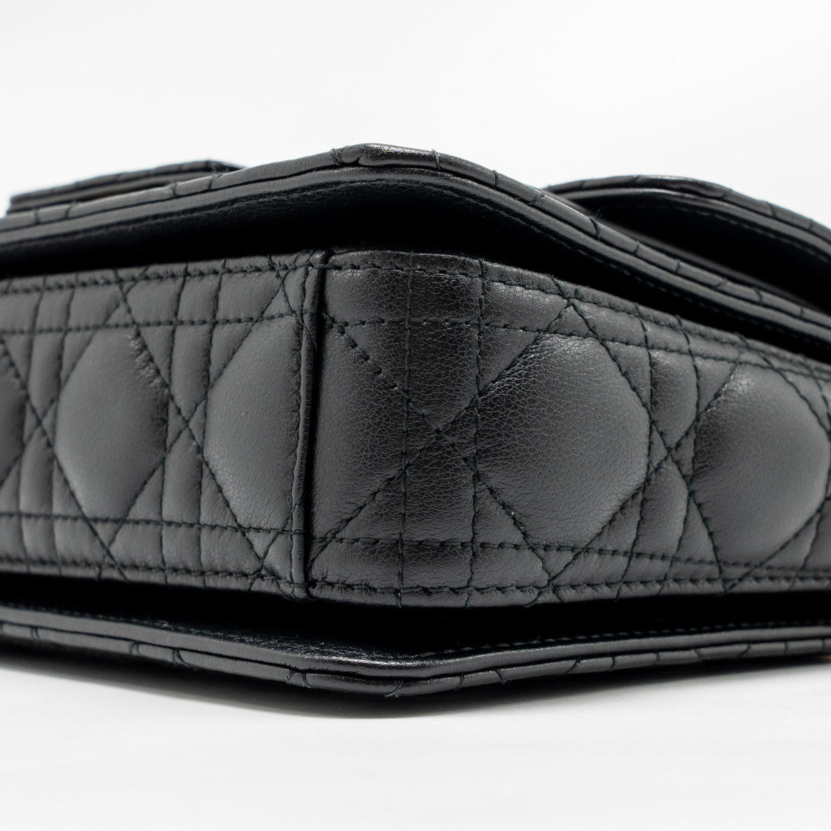 DIOR SMALL DIOR JOLIE TOP HANDLE BAG CANNAGE CALFSKIN BLACK GHW