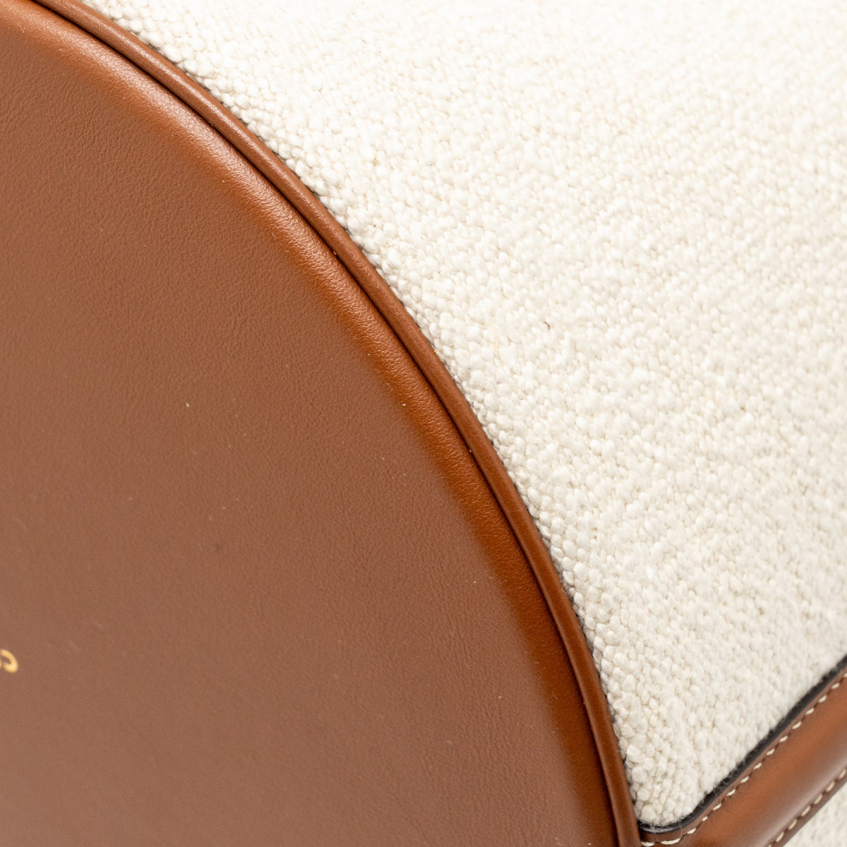 Celine 16 Bucket Bag Canvas / Leather Natural / Tan GHW
