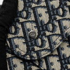 DIOR SADDLE BELT BAG BLUE DIOR OBLIQUE JACQUARD BLACK HARDWARE