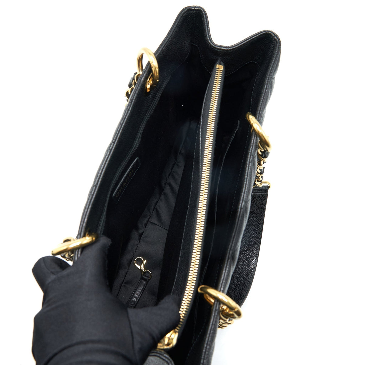 CHANEL GRAND SHOPPING TOTE CAVIAR BLACK GHW