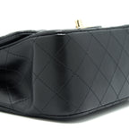 CHANEL MINI SQUARE FLAP BAG BLACK LAMBSKIN LGHW