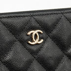 Chanel O case large clutch/pouch quilted caviar black LGHW