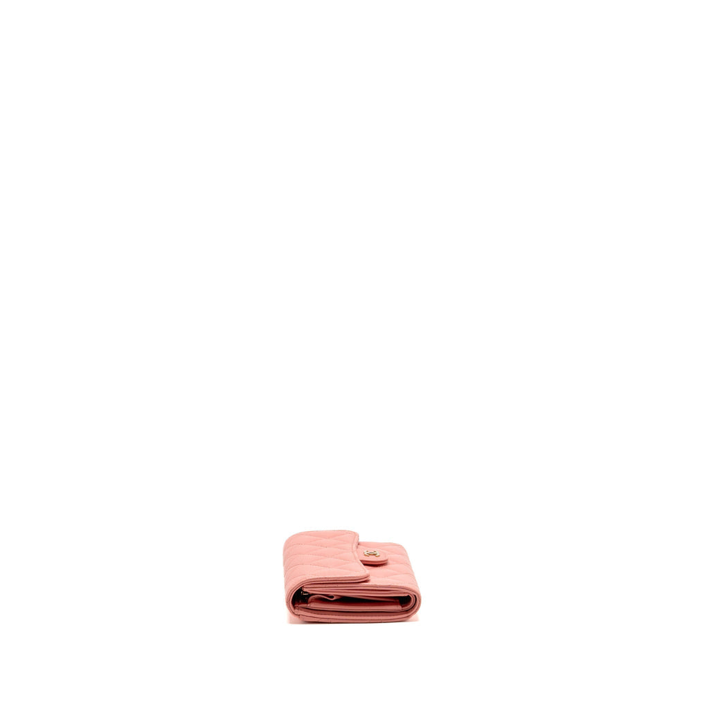 Chanel Classic Flap Wallet Caviar Pink LGHW（Microchip）