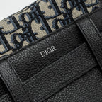 DIOR SADDLE BELT BAG BLUE DIOR OBLIQUE JACQUARD BLACK HARDWARE