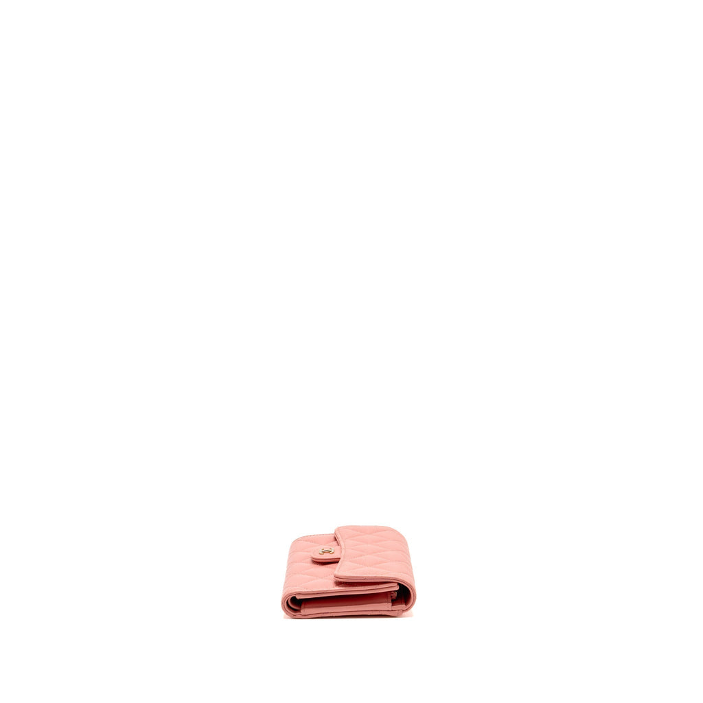 Chanel Classic Flap Wallet Caviar Pink LGHW（Microchip）