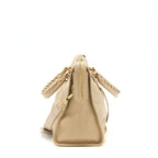 BALENCIAGA MEDIUM METALLIC EDGE CITY BAG BEIGE LGHW