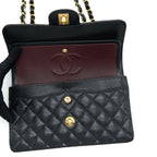 CHANEL SMALL CLASSIC FLAP BAG CAVIAR BLACK GHW(MICROCHIP)