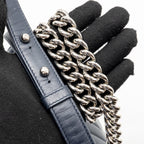 Chanel Medium Chevron Boy Bag Calfskin Blue SHW