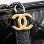CHANEL SMALL GABRIELLE HOBO BAG AGED CALFSKIN BLACK MULTICOLOUR HARDWARE