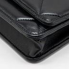 CHANEL 19 WALLET ON CHAIN LAMBSKIN BLACK MULTICOLOUR HARDWARE