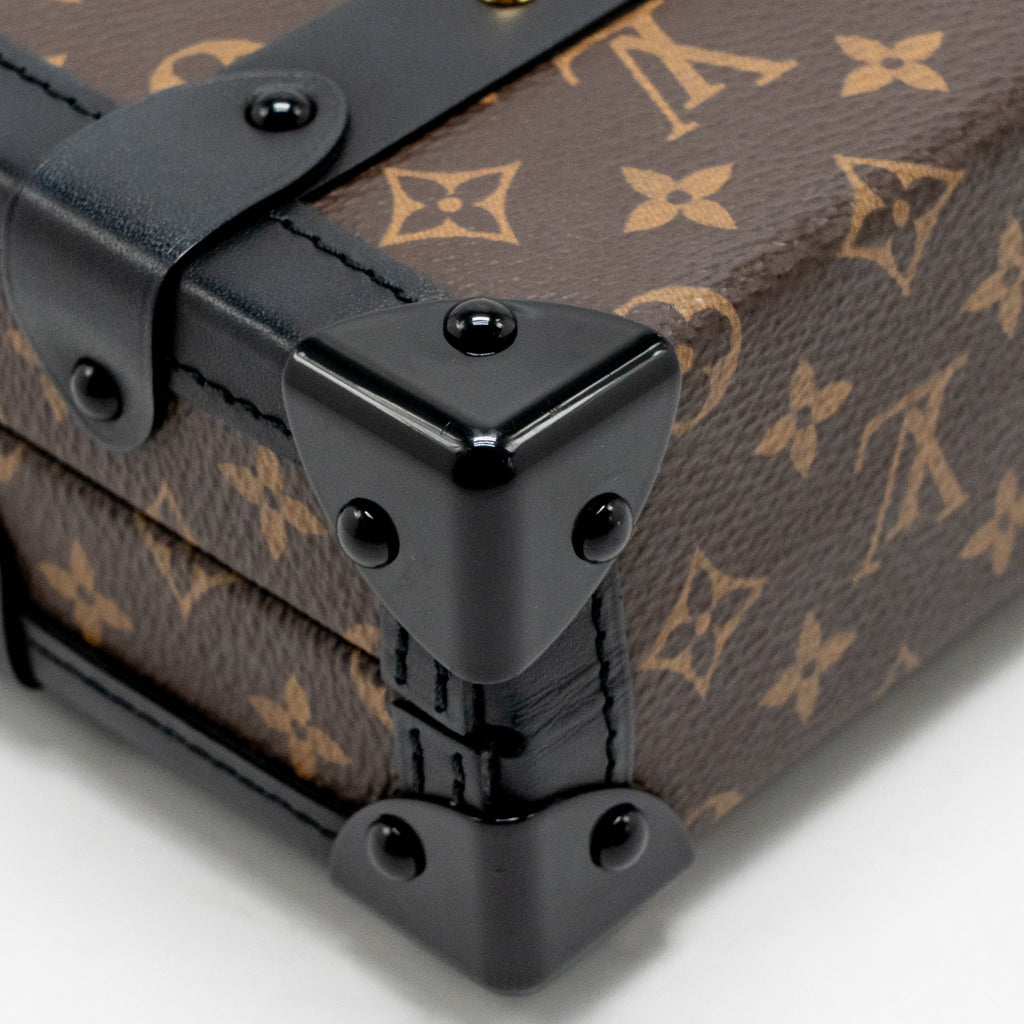 LOUIS VUITTON PETIT MALLE LEATHER/MONOGRAM CANVAS Black/Brown GHW