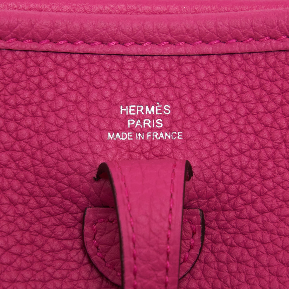HERMES MINI EVELYNE CLEMENCE ROSE SHOCKING SHW