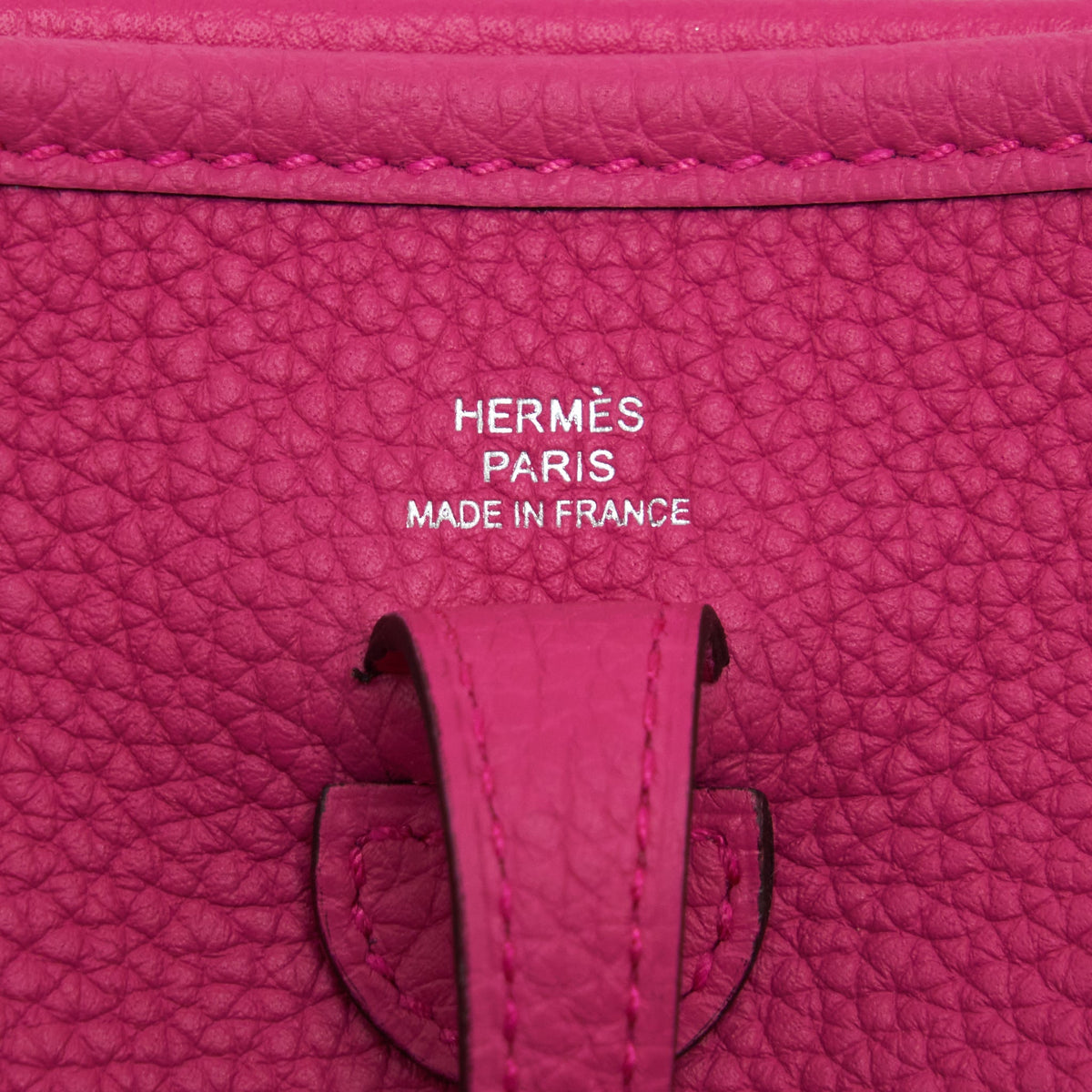 Hermes Mini Evelyne Clemence Rose Shocking SHW