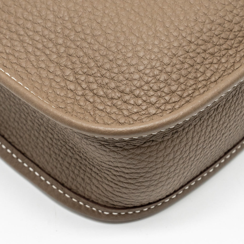 HERMES Mini Evelyne Clemence Etoupe / Blue Nuit GHW