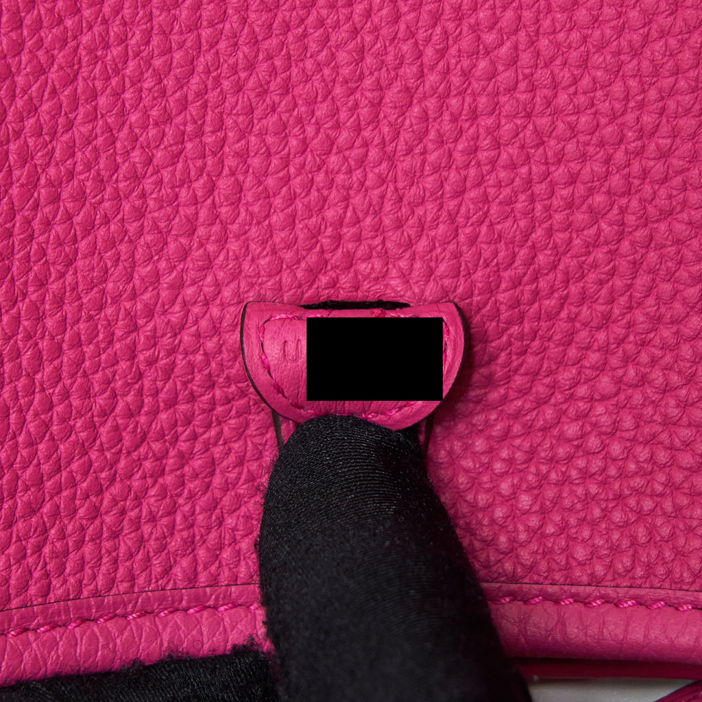 Hermes Mini Evelyne Clemence Rose Shocking SHW