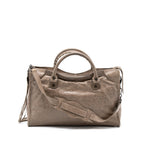BALENCIAGA CLASSIC CITY BAG LIGHT BROWN RUTHENIUM HARDWARE
