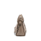 BALENCIAGA CLASSIC CITY BAG LIGHT BROWN RUTHENIUM HARDWARE