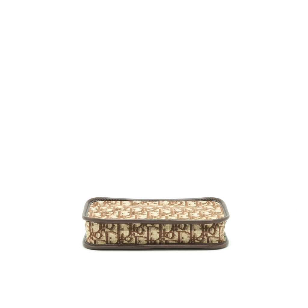 DIOR DIORQUAKE POUCH BROWN OBLIQUE CANVAS GHW