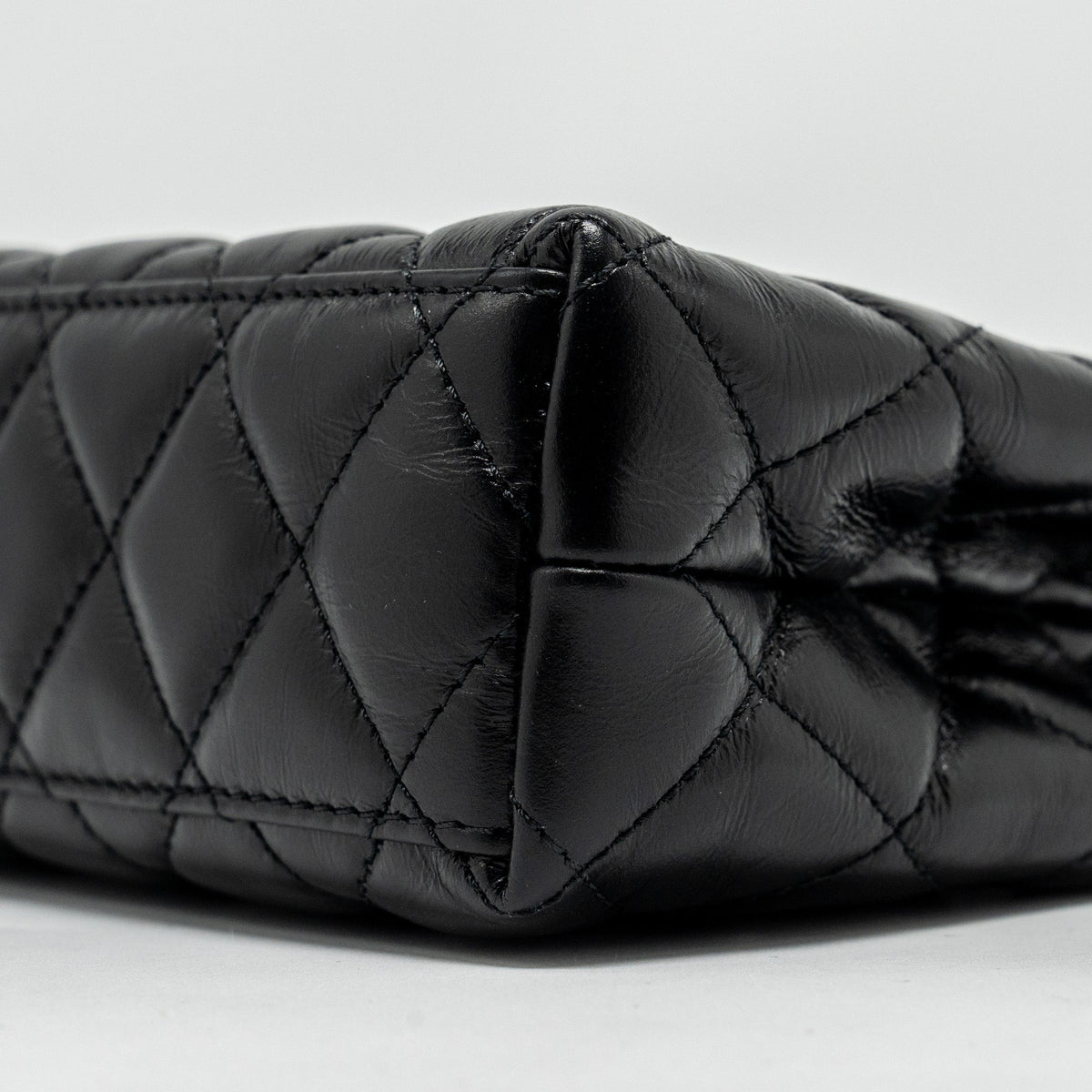CHANEL MINI KELLY SHOPPING TOTE BAG CALFSKIN BLACK GHW (MICROCHIP)