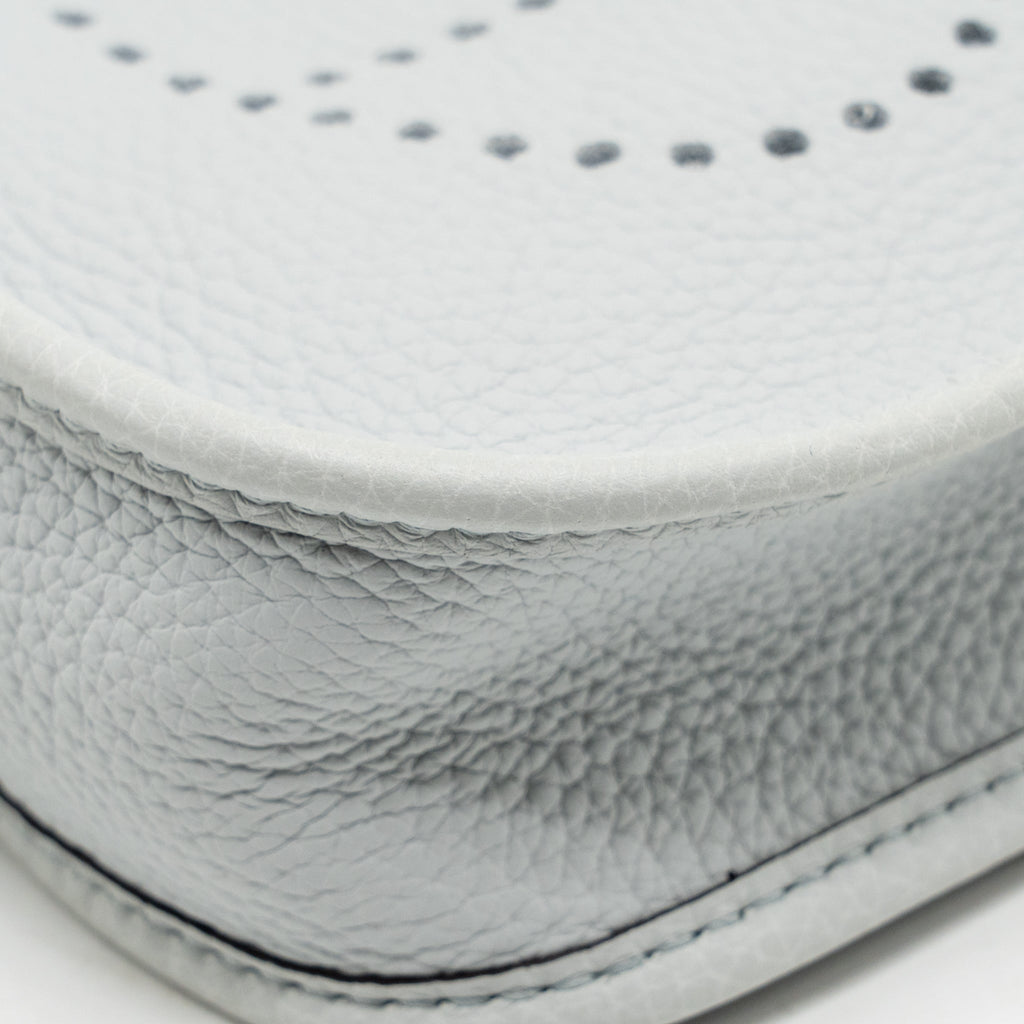 Hermes Mini Evelyne Clemence Bleu Pale / Gris Etain SHW