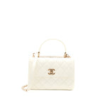 CHANEL SMALL TRENDY CC LAMBSKIN WHITE RGHW (MICROCHIP)