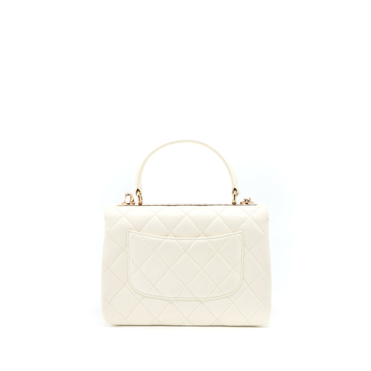 CHANEL SMALL TRENDY CC LAMBSKIN WHITE RGHW (MICROCHIP)