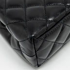 CHANEL MINI KELLY SHOPPING TOTE BAG CALFSKIN BLACK GHW (MICROCHIP)
