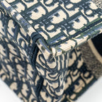 DIOR MEDIUM BOOK TOTE DIOR OBLIQUE EMBROIDERY BLUE