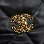 CHANEL MEDIUM 19 BAG GOATSKIN BLACK MULTICOLOUR HARDWARE
