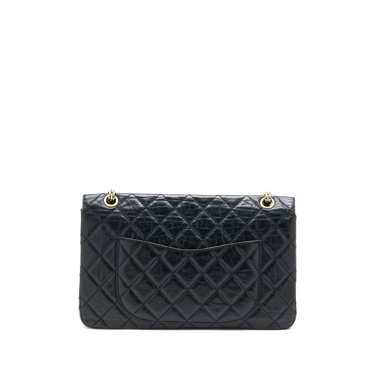 CHANEL 2.55 227 MAXI REISSUE FLAP BAG AGED CALFSKIN BLACK LGHW