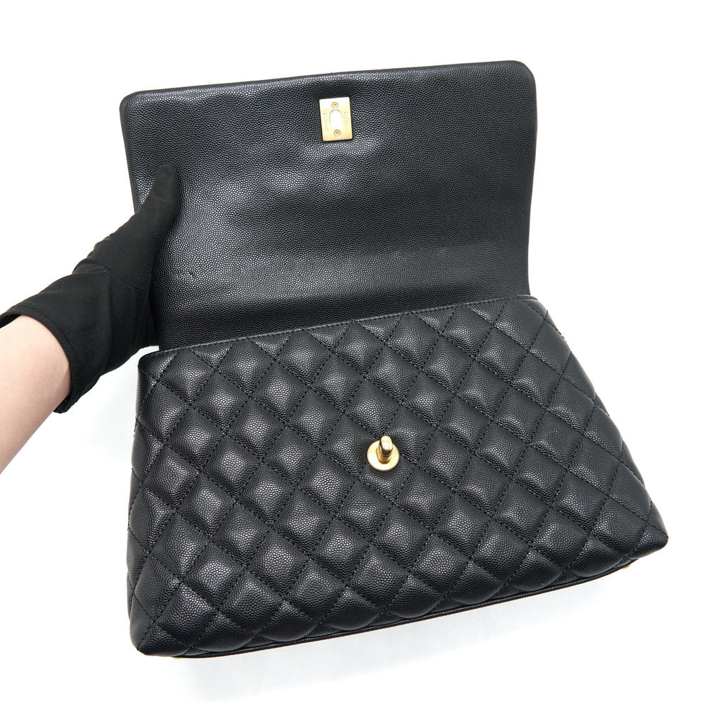 CHANEL COCO HANDLE MEDIUM IN CAVIAR BLACK