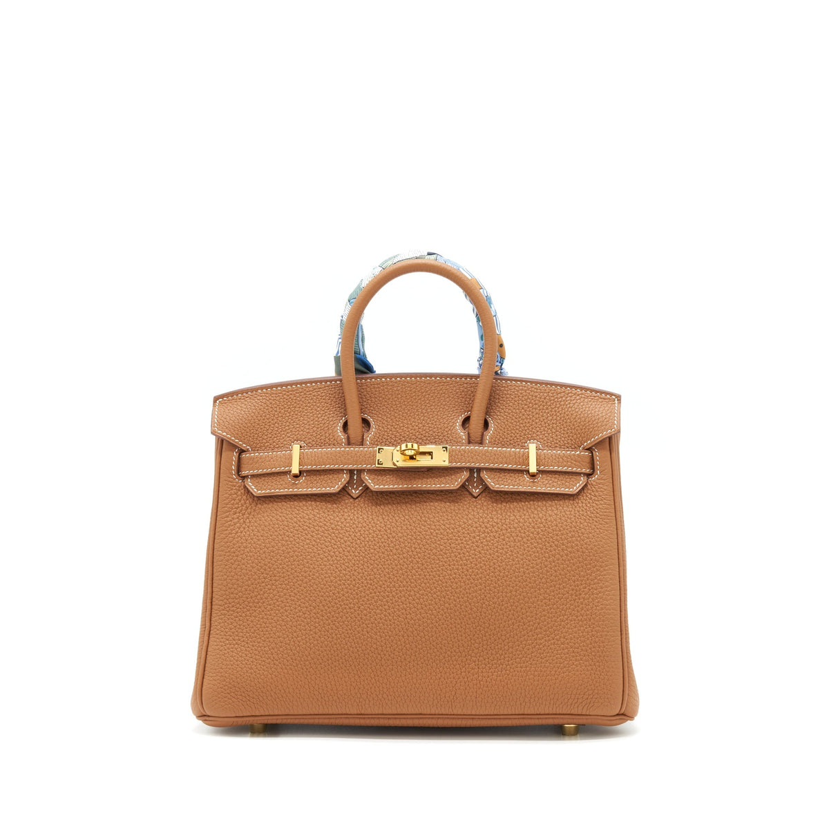 Hermes Birkin 25 Togo Gold GHW With Extra Twilly