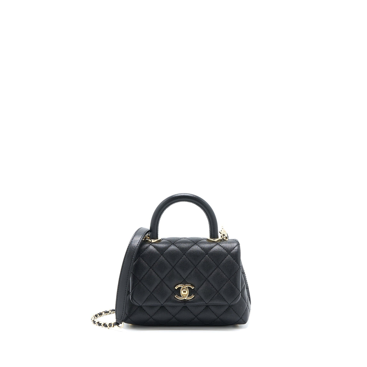 CHANEL EXTRA MINI COCO HANDLE CAVIAR BLACK LGHW