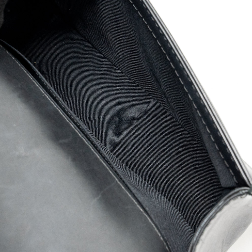 CHANEL MEDIUM BOY BAG CALFSKIN BLACK RUTHENIUM SHW