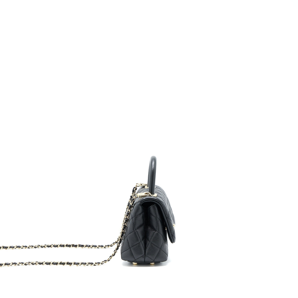 CHANEL EXTRA MINI COCO HANDLE CAVIAR BLACK LGHW