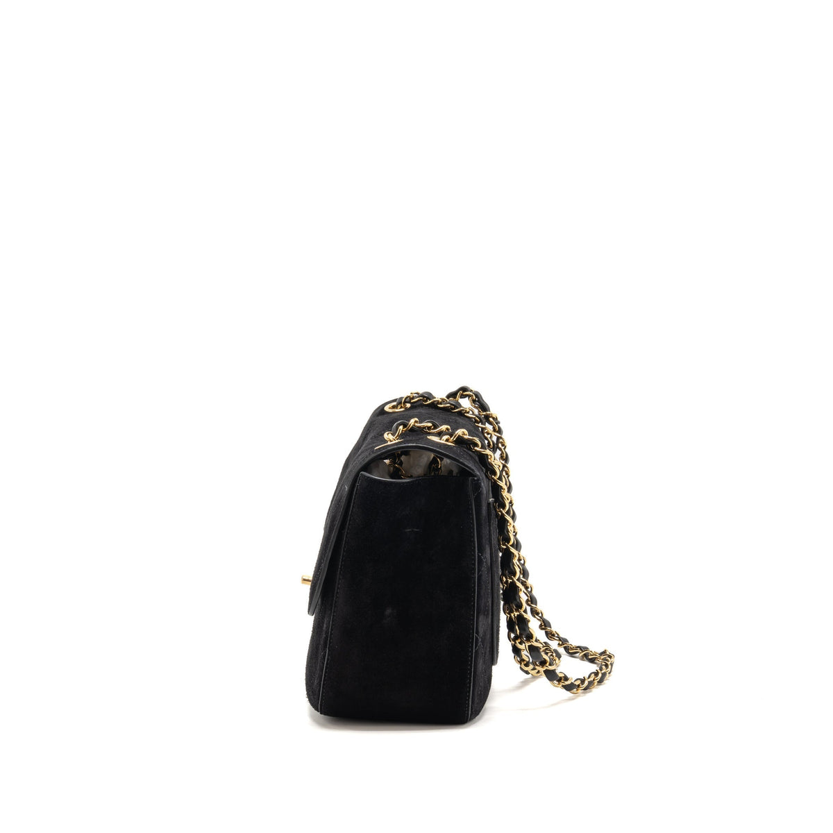 Chanel 26s Maxi flap bag suede calfskin black GHW (microchip)