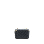 CHANEL PEARL CRUSH LONG VANITY LAMBSKIN BLACK GHW (MICROCHIP)
