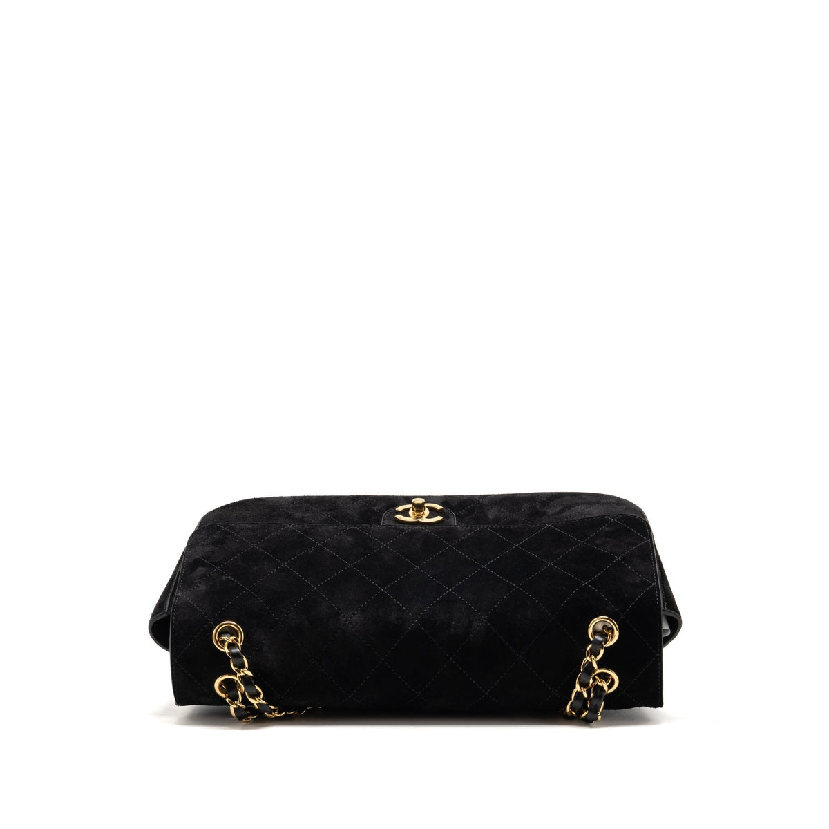 Chanel 26s Maxi flap bag suede calfskin black GHW (microchip)