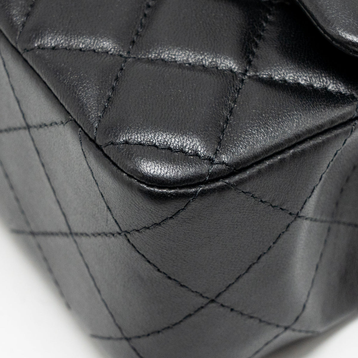 CHANEL MINI RECTANGULAR FLAP BAG LAMBSKIN BLACK RGHW (MICROCHIP)