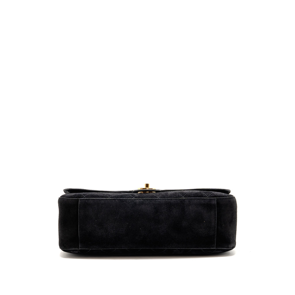 Chanel 26s Maxi flap bag suede calfskin black GHW (microchip)