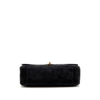 Chanel 26s Maxi flap bag suede calfskin black GHW (microchip)
