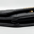 CHANEL DETAILED CC LOGO WALLET ON CHAIN CAVIAR BLACK GHW (MICROCHIP)
